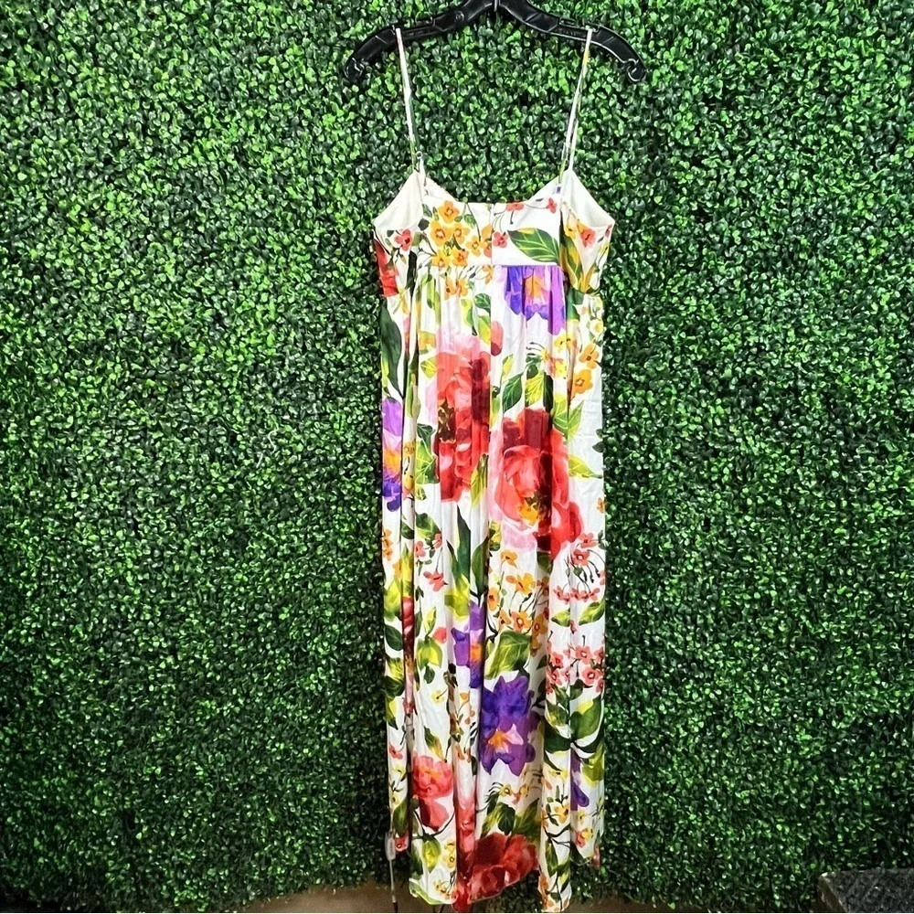 LONDON TIMES | Floral Tie Slip Dress - Picture 9 of 13